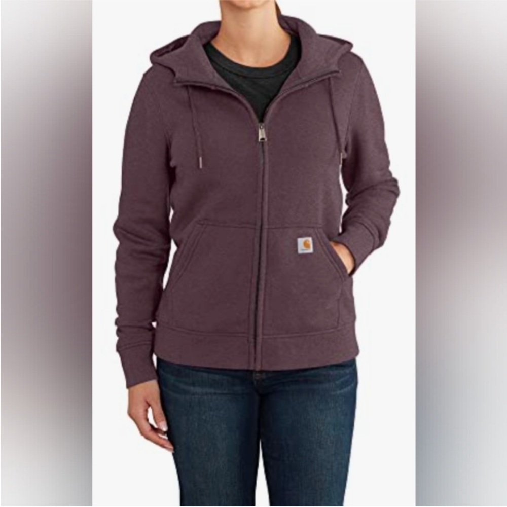 Carhartt Women’s Relaxed Fit Size Medium Purple Full Zip - Picture 2 of 6